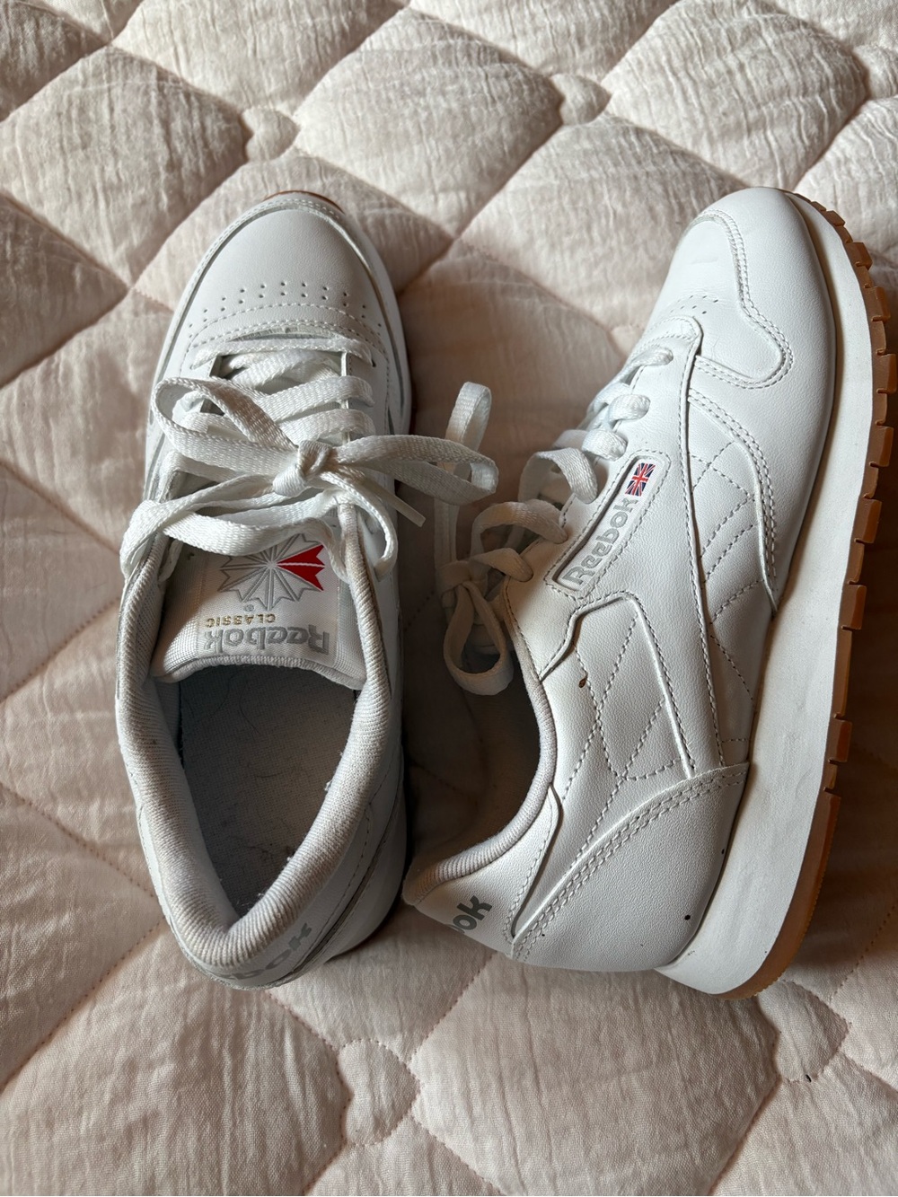Reebok White Sneakers with Gum Outsole
